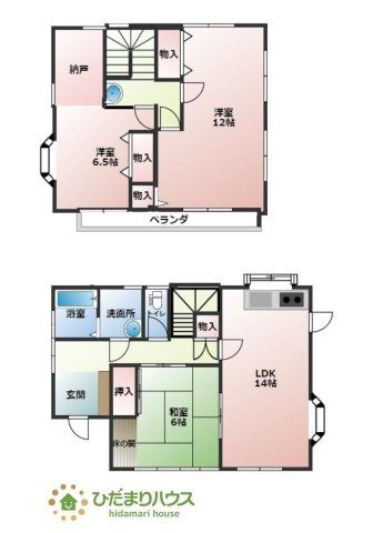 日立市かみあい町2丁目　中古戸建の間取り|2階の洋室は2部屋にも変更可能な間取りです！