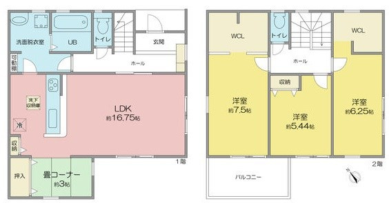リーブルファイン牧の原３号棟の間取り