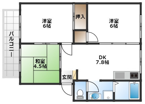 【間取り】 | サンライズ曽根西ハイツ