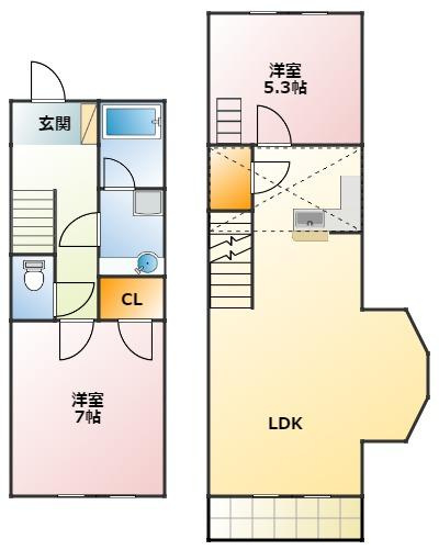 セザンヌ神野新田 2の間取り