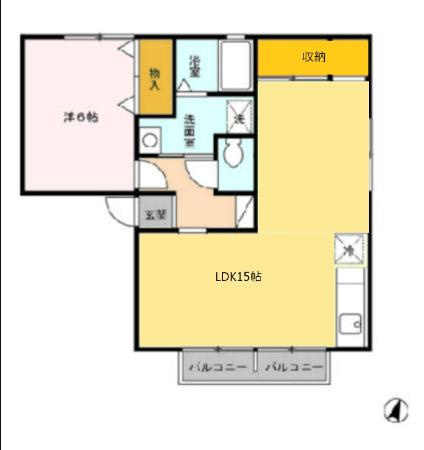 熊本市東区石原３丁目のアパートの間取り