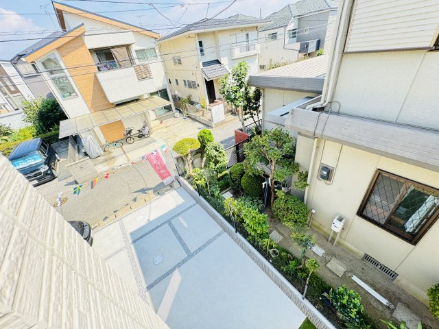松戸市五香４丁目新築戸建【高木第二小学校：5分】の展望|バルコニーより道路側眺望