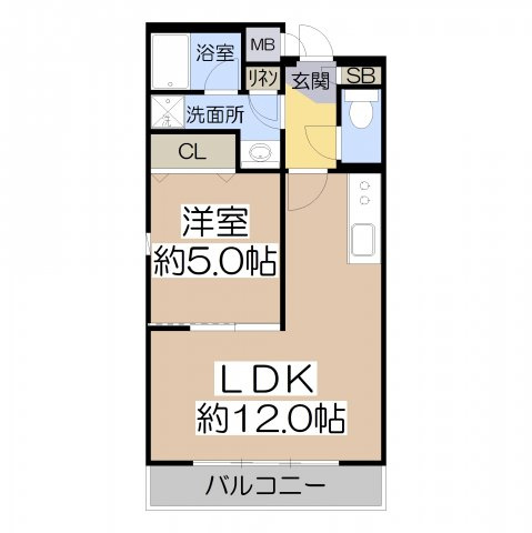 【間取り】 | クリスタルライト | 1LDK　約39.48㎡
