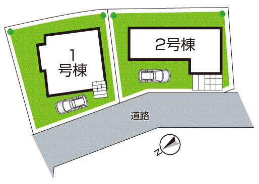 神戸市垂水区歌敷山　第1期　新築一戸建ての区画図|全２区画