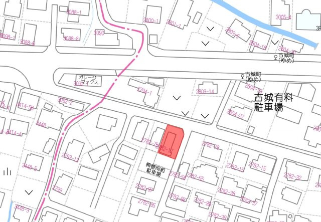 古城町事業用地の地図