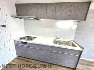 【キッチン】 | ソルディオ武庫之荘本町 | 新品のシステムキッチンです♪収納力もございます！食器洗乾燥機付きで食後の後片付けはお任せですね(^^)