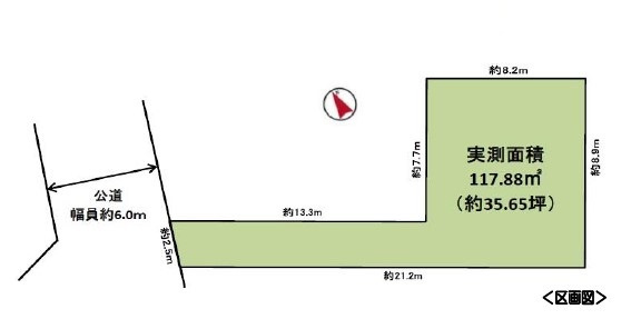 鶴ヶ島市羽折町売地の土地図