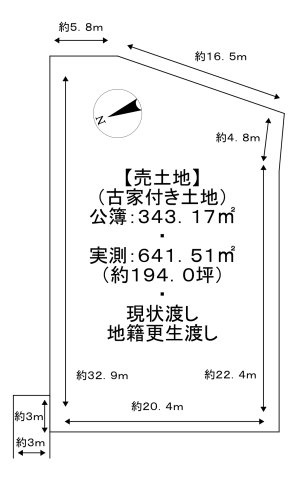 【土地図】 | 古市２丁目　売土地