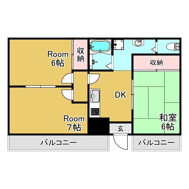神戸市北区鈴蘭台北町３丁目の賃貸マンションの間取り