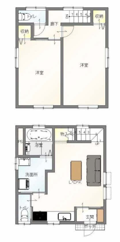 【No.6921】吉成中古住宅/2LDK/リフォーム済/角地の間取り|玄関を開けるとそのままLDKへとつながる、家族が自然と集まる開放的な設計です。
バスルーム、洗面室など水回りをコンパクトに配置されており、生活動線がすっきりとまとまっています。