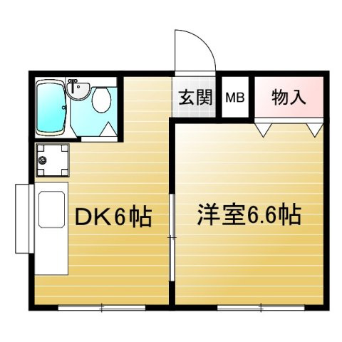京都市左京区静市市原町の賃貸マンションの間取り
