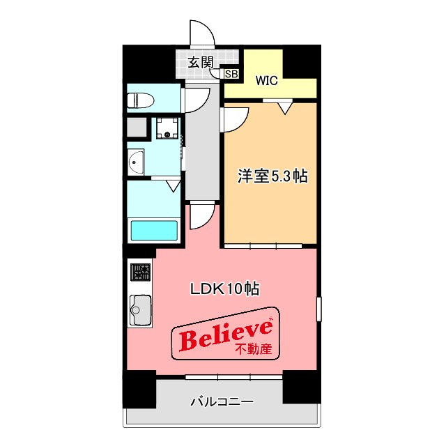 ソレイユ中央の間取り|使い勝手の良い間取りです♪
