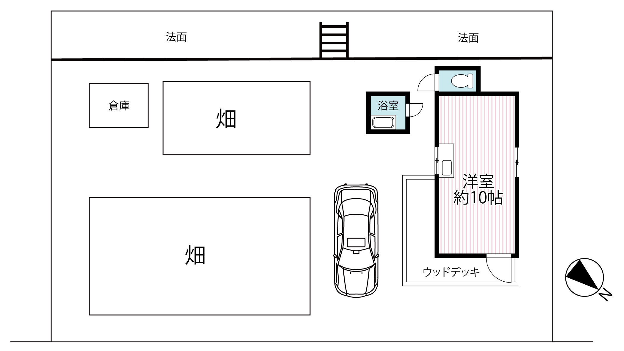 ◆緑豊かな住環境◆畑や栗の木のある広い約１００坪の敷地◆平家建◆駐車スペースあり◆京丹波町中台土橋の間取り