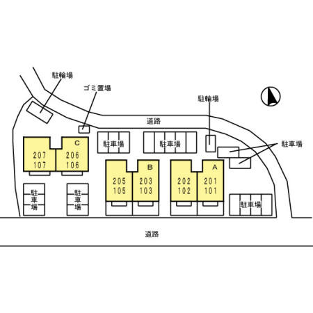 ドルフ西北野II Cの区画図