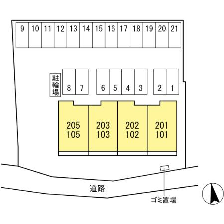 La　Patrie（ﾗ･ﾊﾟﾄﾘ）の区画図