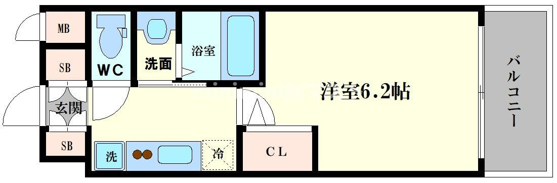 エステムコート難波VIIビヨンドの間取り