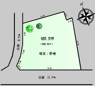 【土地図】 | 日高市高岡　建築条件なし売地　JR川越線『高麗川駅』徒歩29分　【高麗小学区】