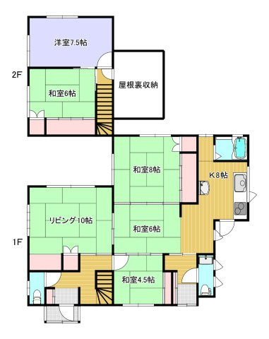 室蘭市母恋南町5丁目32-1戸建の間取り