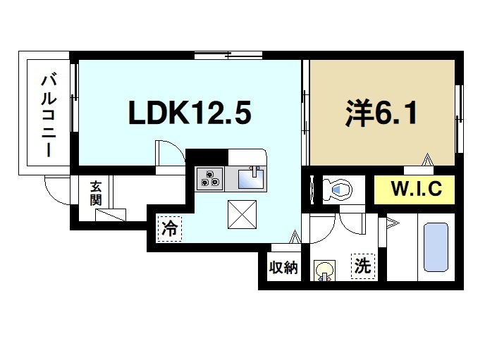 マノワール磯城の間取り|1LDK