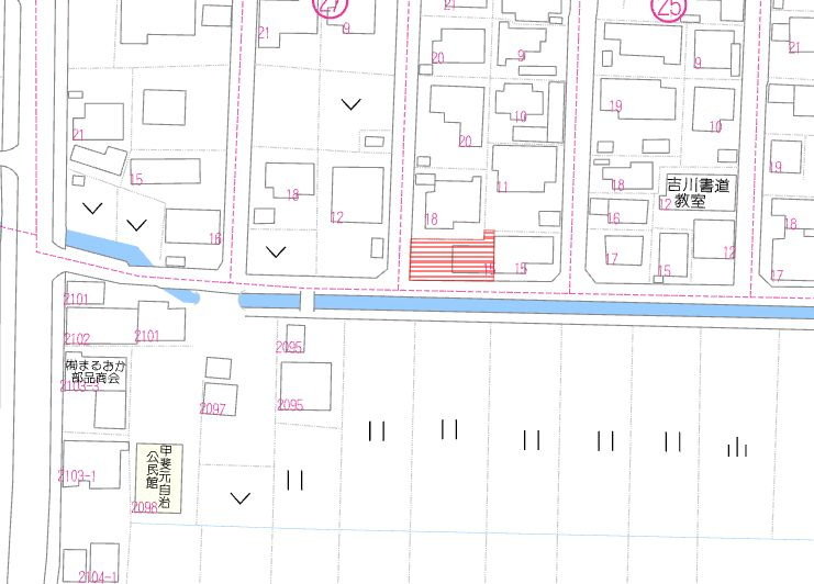 都城市甲斐元町の売地の土地図