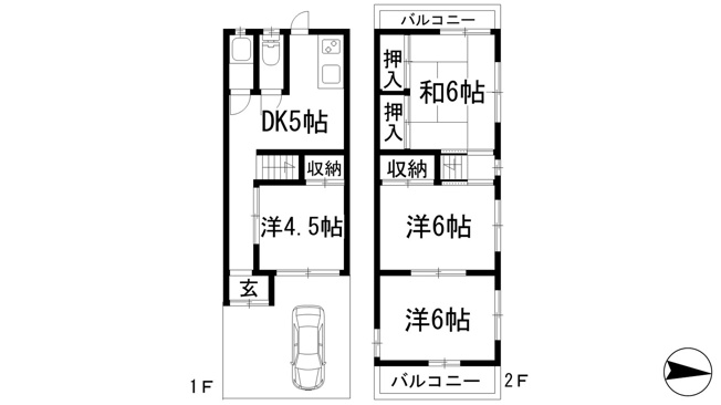 【間取り】 | 南花屋敷4丁目テラスハウス