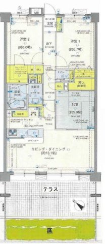 【間取り】 | センチュリー古淵 | 中古マンションの3LDKは、経済的で、一般的な広さがあり、夫婦又は3人家族によいです。リビングルームでは、食事会を楽しむスペースがあることや、部屋の用途は、寝室や子供部屋を設けることも可能です。