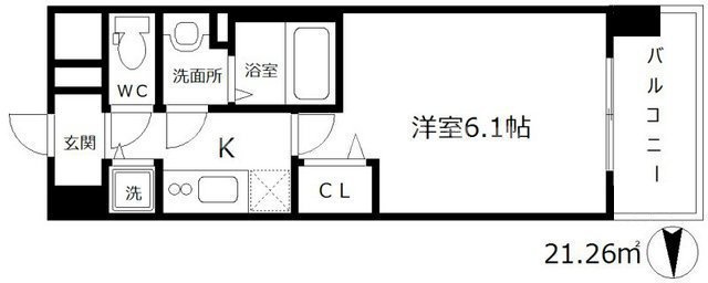 プレサンス南森町駅前の間取り|プレサンス南森町駅前　開放感のある間取り
