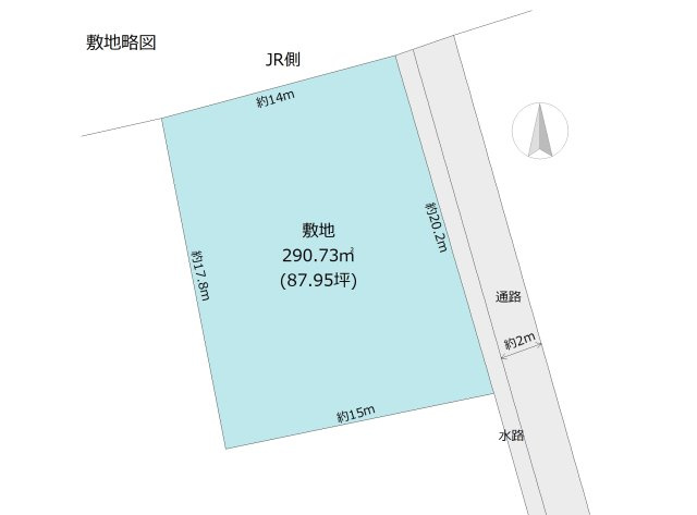 糸島 波多江駅南1丁目 土地の土地図|敷地図です。