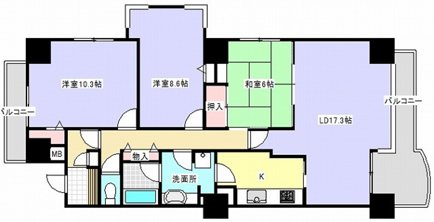 リヴィエール万代の間取り