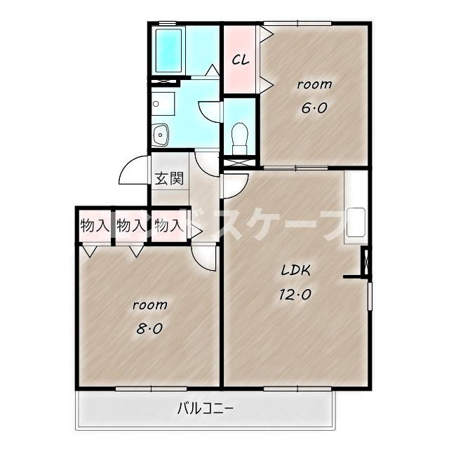 ジュネスなかじま　Ｄの間取り|高崎、前橋、伊勢崎エリアのお部屋探しはエンドスケープまで！お客様の理想お聞かせ下さい♪