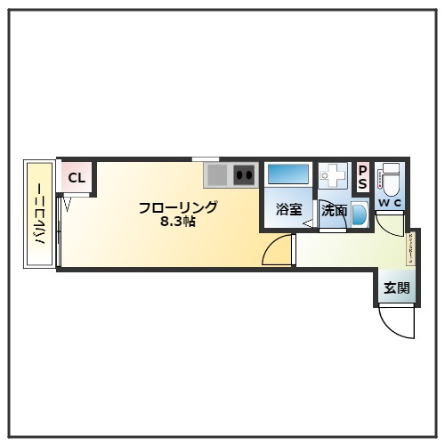 destino東町Ⅱの間取り|使い勝手の良い間取りです♪