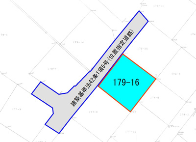 【区画図】 | 【売地】木場2丁目　旭が丘小学校すぐ近く！建築条件なし | 前面道路の私道には地役権を設定いたします