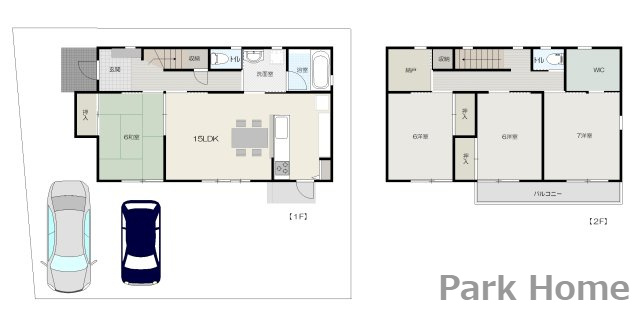 高知市新屋敷2丁目-建築条件付き-売土地の土地図|建物プラン例