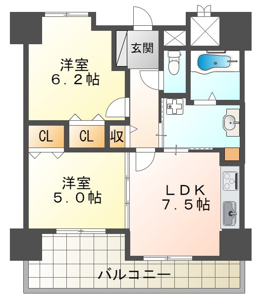 アトラス神戸北鈴蘭台の間取り