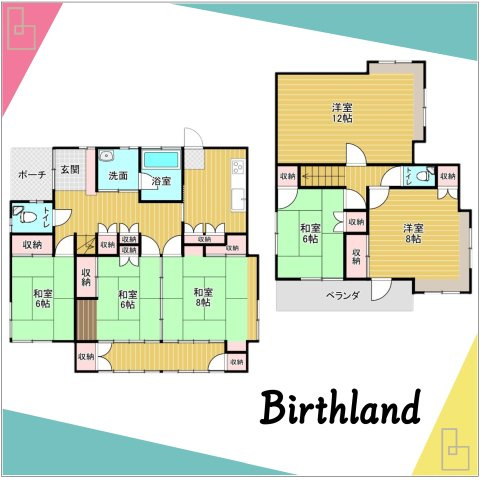 福島市小田　中古戸建の間取り