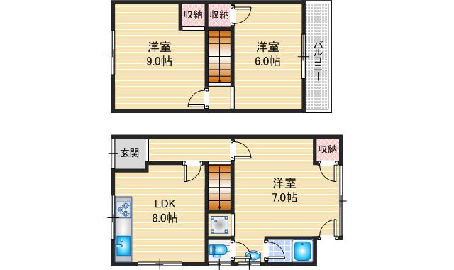 【間取り】 | 三島丘2丁目戸建