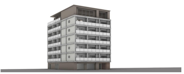 材木町テナントの外観パース