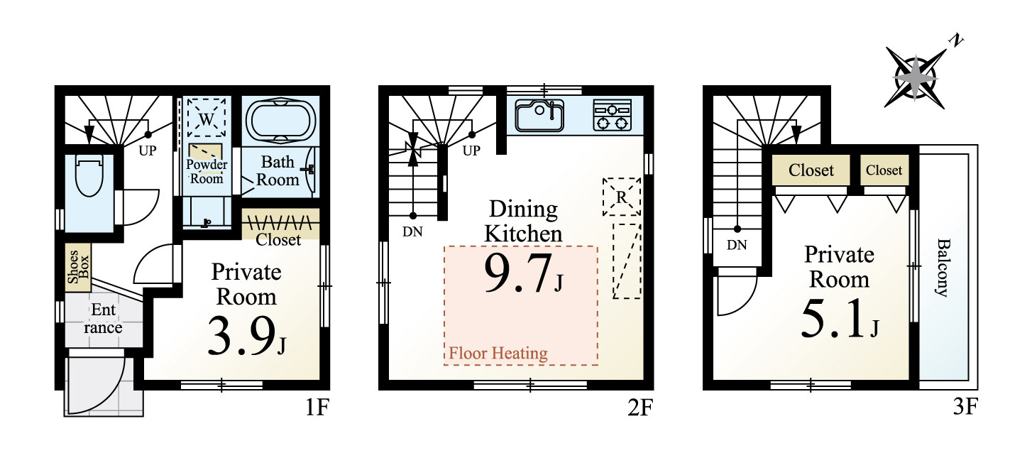 北区赤羽西3丁目 限定1棟の間取り|南東側道路に面する整形地に誕生します