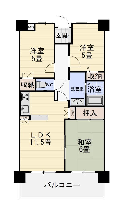 サンライズマンション岩出Ⅷの間取り