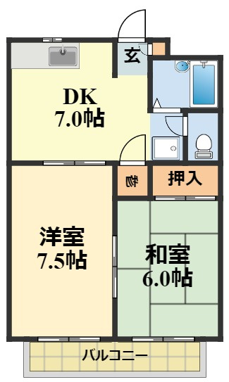 クレールコートA棟の間取り