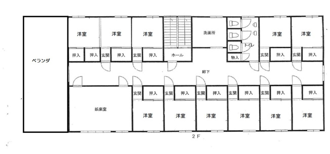 【間取り】 | 一宮市萩原町　売元社員寮 | ２階間取り図　※居住スペース１０部屋