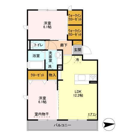 アローフィールド Bの間取り
