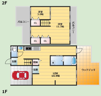 【間取り】 | 川西市下加茂1丁目テラスハウス