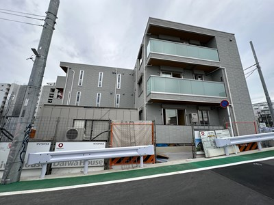 【外観】 | カンヴァス登戸 | ※施工中※2024年11月完成♪ネコちゃんと一緒に暮らせる新築アパート♪人気のダイワハウス施工のお部屋です☆2駅2沿線利用可能で通勤通学・お買物にも便利な立地☆