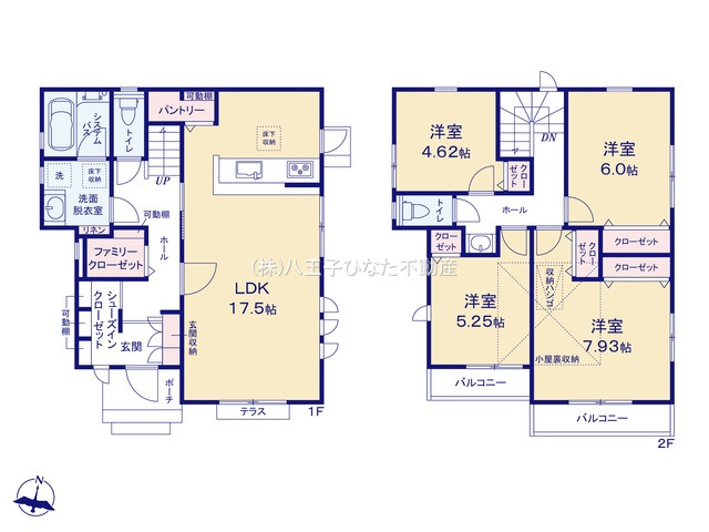 『八王子市新築戸建て』八王子市長沼町699-2【仲介手数料無料】　１０期の間取り|～仲介手数料無料☆八王子ひなた不動産～八王子市長沼町　新築戸建て