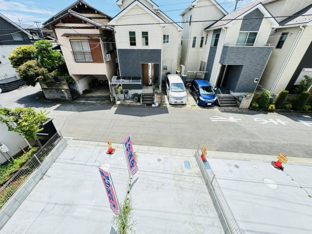 松戸市常盤平６丁目新築戸建【常盤平第一小学校：9分】の展望|バルコニーより道路側眺望