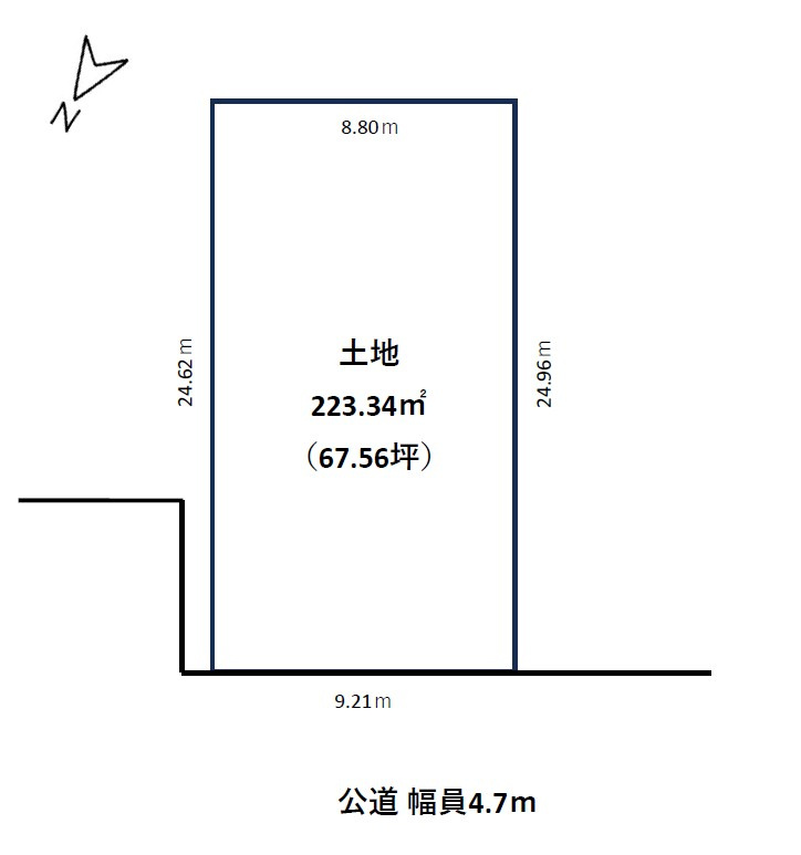 野洲市上屋　売土地の土地図