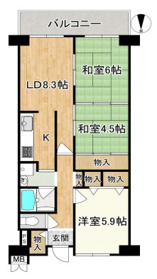 【間取り】 | ルネ住之江