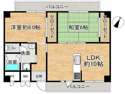 【間取り】 | ローレルハイツ大淀一号棟