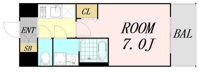 エスリードレジデンス大阪福島サウスフラッツ　仲介手数料無料の間取り